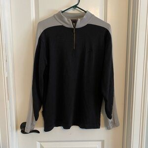 Icebreaker Charcoal and Light Gray Merino Wool Quarter Zip Pullover